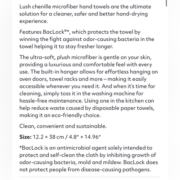 Set of 3 Chenille Microfiber Hand Towels by Norwex, in Denim - Picture 6 of 6